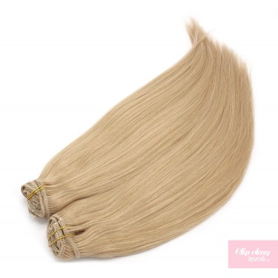 73 cm Remy Clip In Maxi Set, 100% Menschenhaar europäischen Typs - naturblond