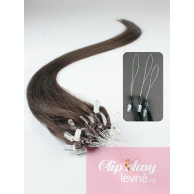 Haar für die Methoden Micro Ring / Easy Loop 40 cm – dunkelbraun