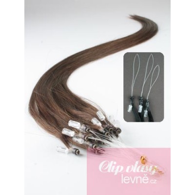 Haar für die Methoden Micro Ring / Easy Loop 40 cm – mittelbraun