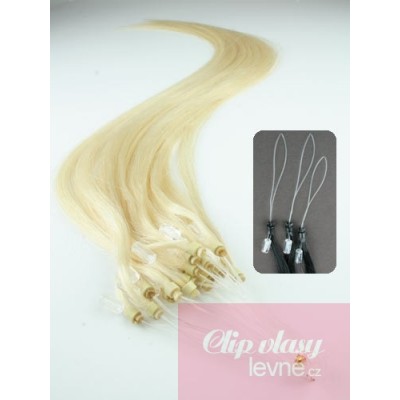 Haar für die Methoden Micro Ring / Easy Loop 40 cm – weißblond