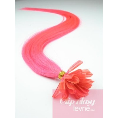 40 cm, Haar europäischen Typs für die Keratinmethode - rosa
