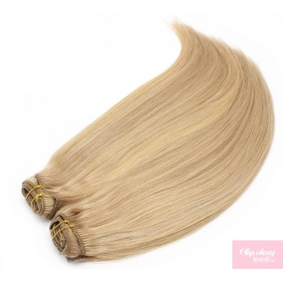 43 cm Remy Clip In Maxi Set, 100% Menschenhaar europäischen Typs - naturblond/hellblond