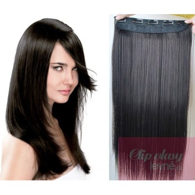 53cm Remy Clip-In Haarteil gerade – schwarz natürlich