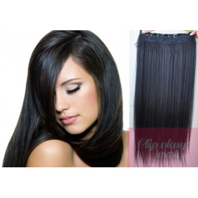 63cm Remy Clip-In Haarteil gerade – schwarz