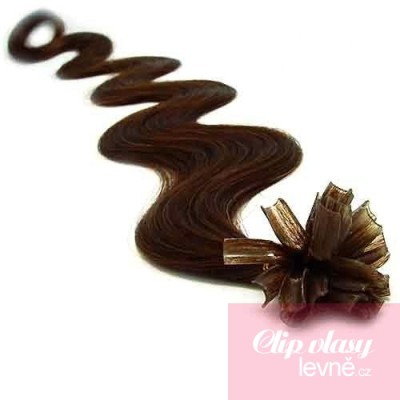 Wellige 60 cm Haar europäischen Typs für die Keratinmethode - dunkelbraun