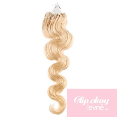 Wellige Haar für die Methoden Micro Ring / Easy Loop 50 cm – weißblond