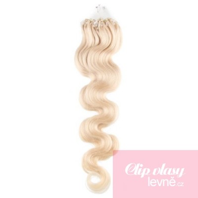 Wellige Haar für die Methoden Micro Ring / Easy Loop 50 cm – platin