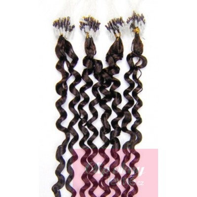 Lockiges Haar für die Methoden Micro Ring 50 cm – dunkelbraun