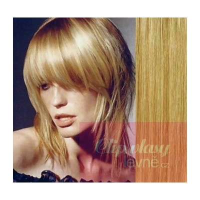 Clip-In-Stirnfranse aus 100% Remy-Menschenhaar – naturblond/hellblond