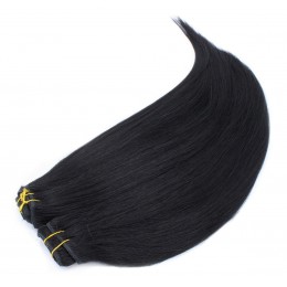 73 cm Remy Clip In Maxi Set, 100% Menschenhaar europäischen Typs - schwarz