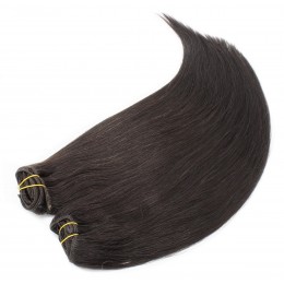 43 cm Remy Clip In Maxi Set, 100% Menschenhaar europäischen Typs - schwarz natürlich