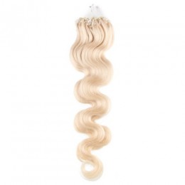 Wellige Haar für die Methoden Micro Ring / Easy Loop 50 cm – platin