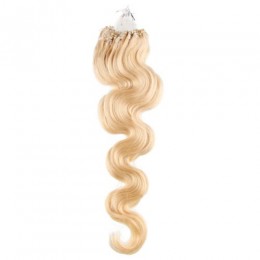 Wellige Haar für die Methoden Micro Ring / Easy Loop 60 cm – weißblond